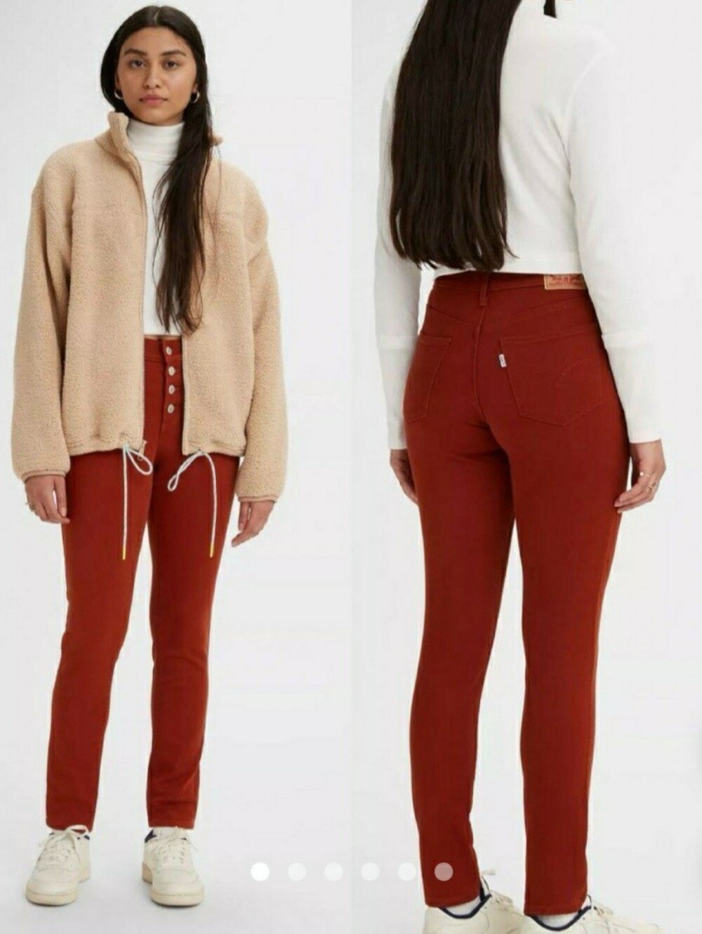 Levi’s 311 Shaping Skinny Jeans Women’s Rust Red Button Fly Size 31